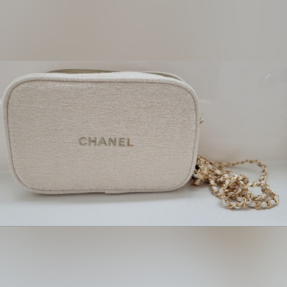 Chanel Beige Crossbody Bag with Gold Chain